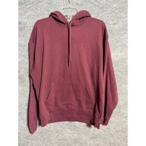 Champion Hooded Mens L Fleece Authentic Athletic Wear Pullover Sweatshirt Red